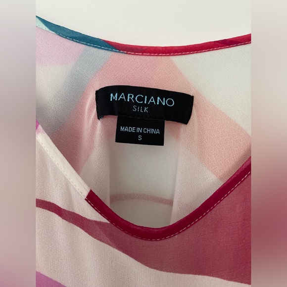 Marciano High Low 70s Print Sleeveless Top - Size S - Picture 4 of 6